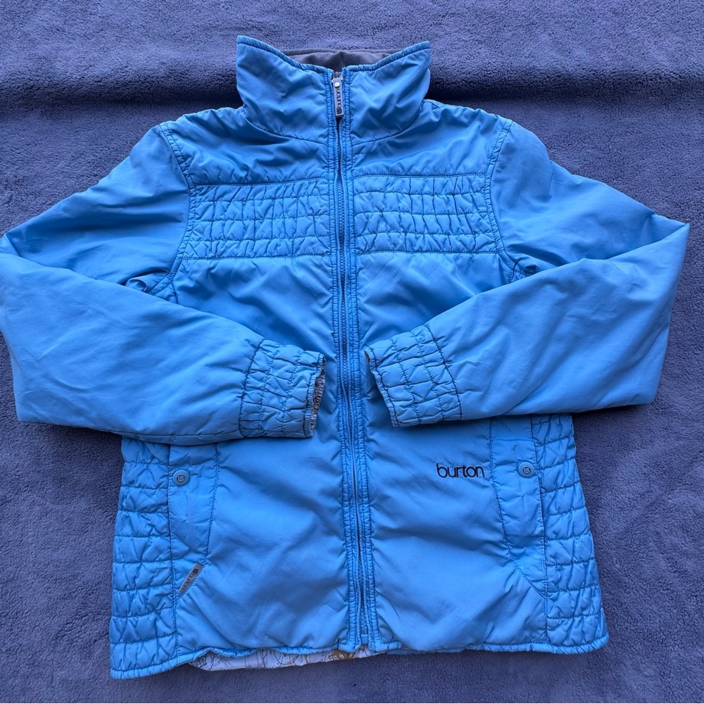 Burton Jacket Womens Medium Light Blue Puffer Coat Quilted